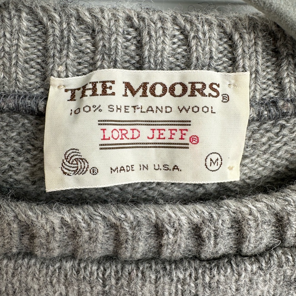 Lord Jeff The Moors Vintage 100% Shetland Wool Sweater Size Medium. - Picture 3 of 4